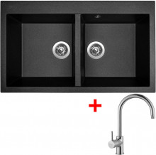 Sinks AMANDA 860 DUO Metalblack+VITALIA  